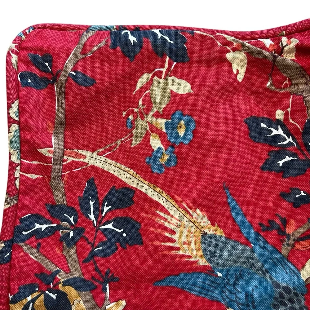 Pottery Barn Brighton Chinoiserie Standard Sham‎ Linen Cotton Case Envelope Back